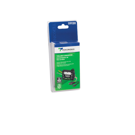 Tekonsha vehicle light converter packaging on a white background
