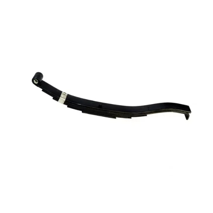 Black steel leaf spring suspension part for trucks on white background