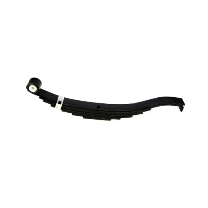 Black leaf spring suspension part for truck or trailer on white background