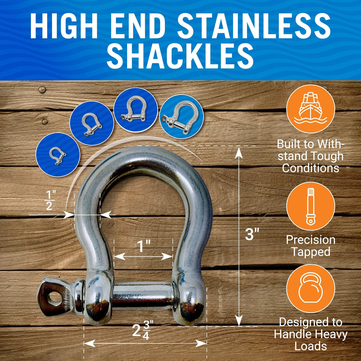 Stainless Steel Bow Shackles