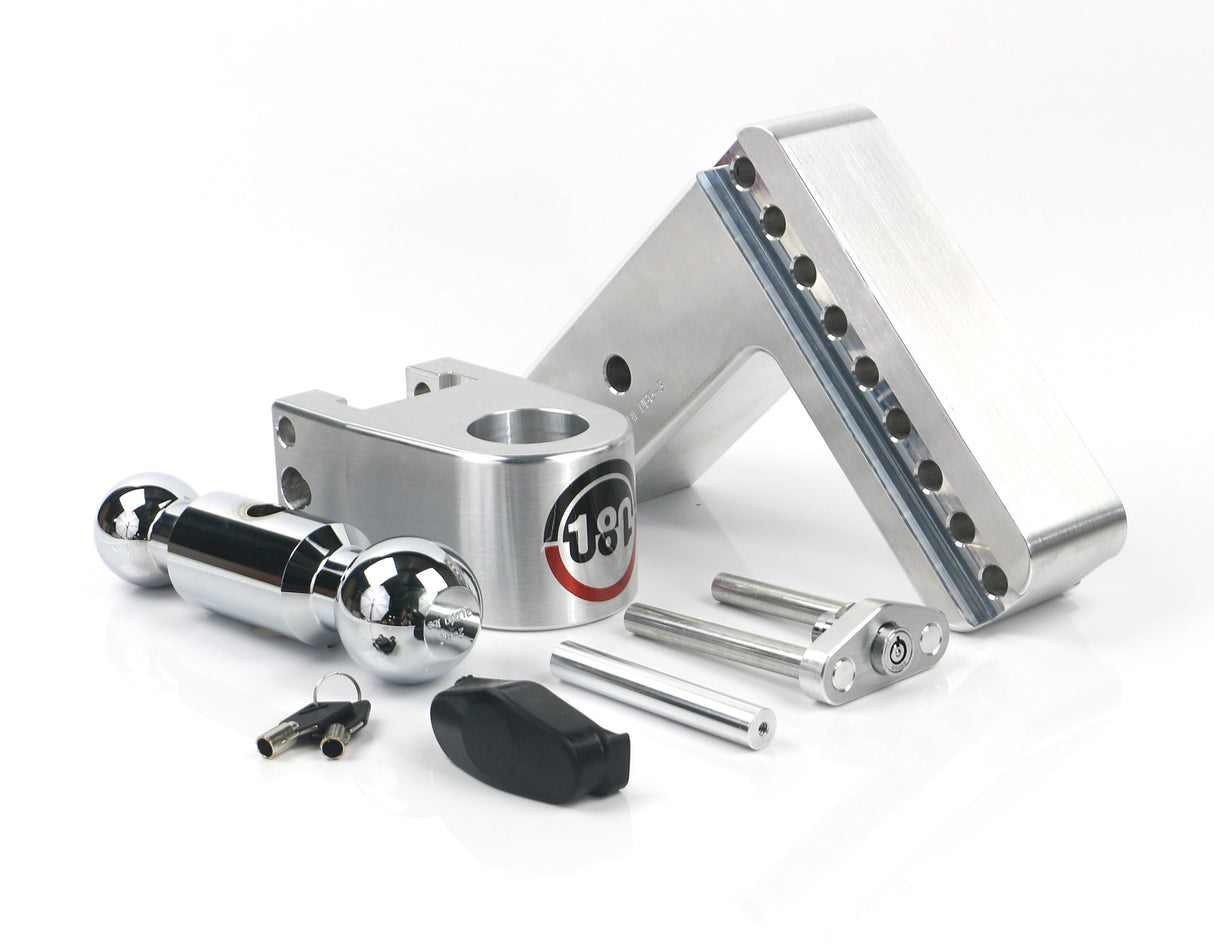 180 Hitch 6" Drop Hitch w/ 2.5" Shank Chrome Plated Combo Ball (10K/18.5K GTWR) w/ WS05