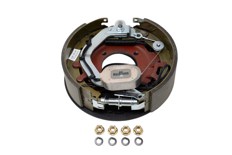 Trailer Parts Pro EB01-130 | 8,000 lb Forward Self-Adjust 12-1/4" x 3-3/8" Electric Drum Trailer Brake | Left Side | 4-Bolt | Black Painted