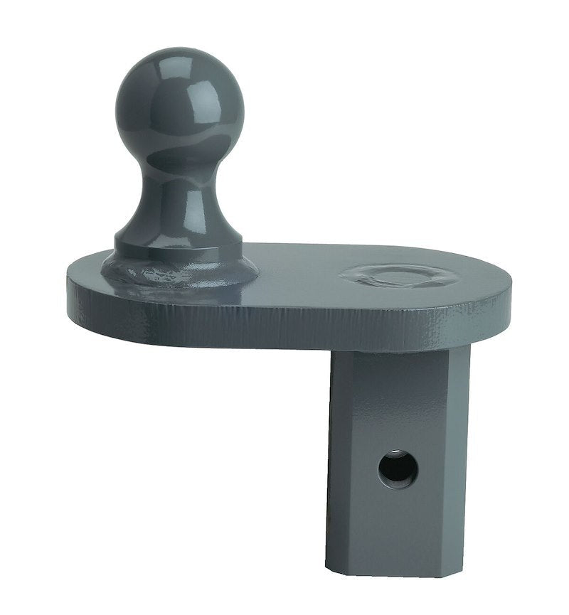 GNXA4085 Gray metal hitch ball mount on a white background