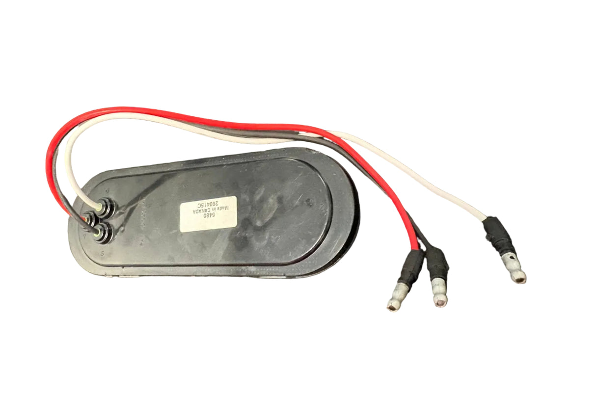 Wilson Trailer 6" Clear Lens Red STT Oval Light – Hardwired Rear Panel (Grote 54802-3)