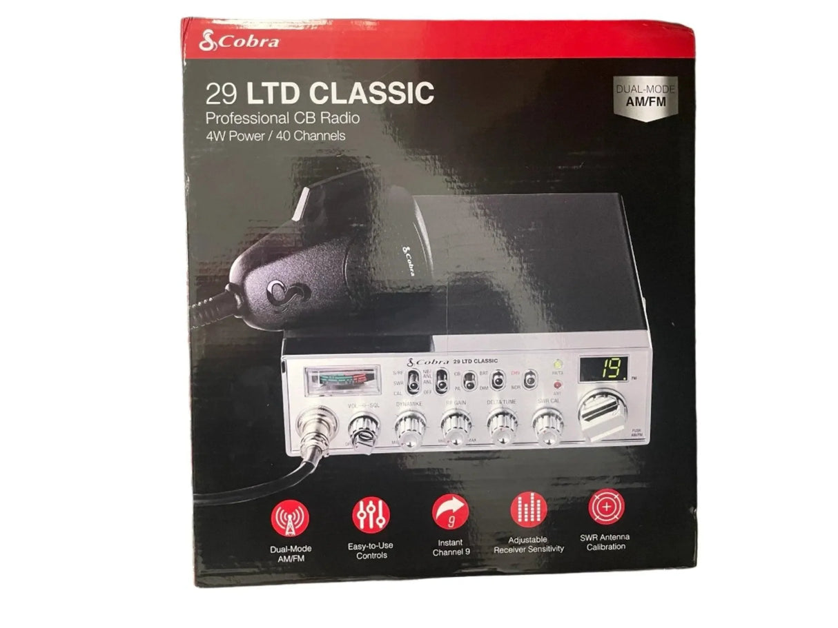 Cobra 29 LTD Classic professional CB radio box, dual-mode AM/FM, 4W power, 40 channels