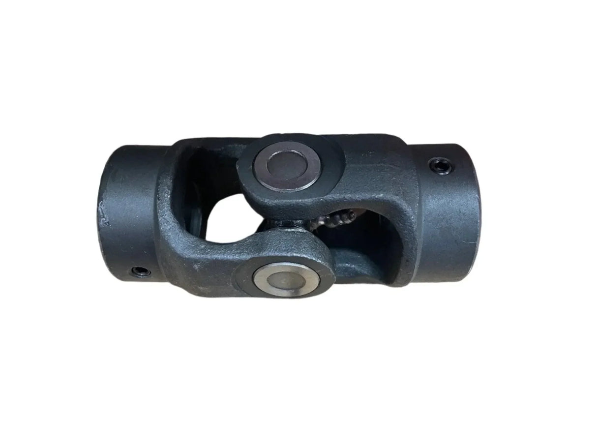 Steel universal joint for drive shaft, isolated on white background