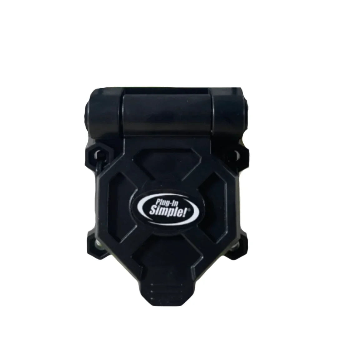 Black Plug-In Simple trailer wiring connector on white background