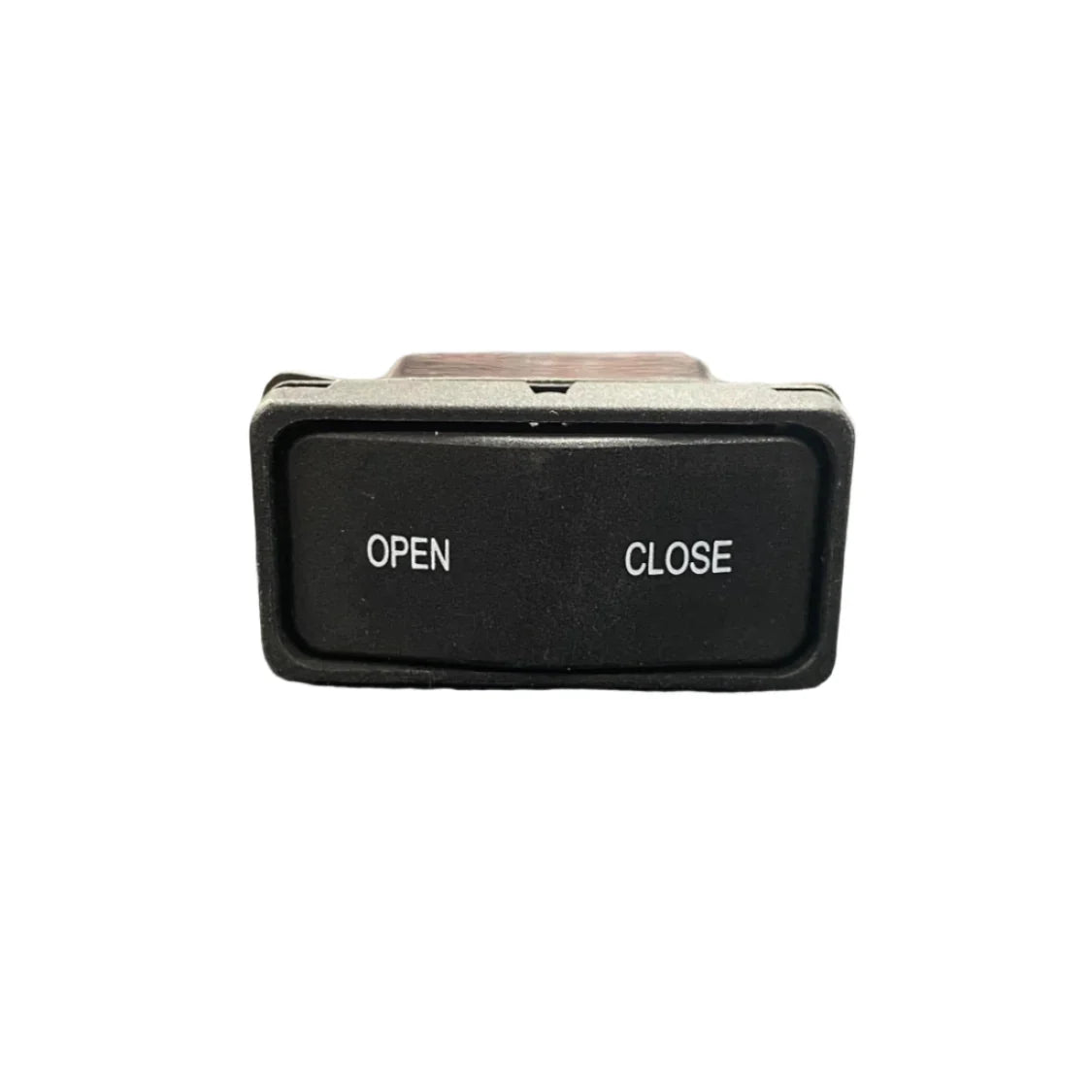 Black rectangular switch with OPEN and CLOSE labels on white background