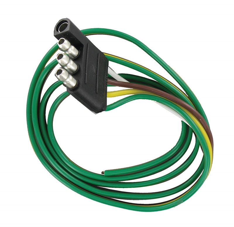 Valterra A10-4401 4-Way Flat Trailer Wiring Connector (Trailer Side) - 1 ft Lead Wire, 4-Pin Flat Harness Plug