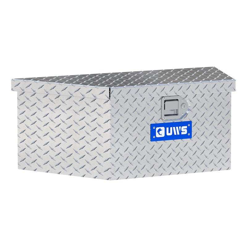 UWS TBV-34-LP Low Profile Trailer Tongue Tool Box - Diamond Tread Aluminum 34-5/8" x 17" x 13" - Portable Storage