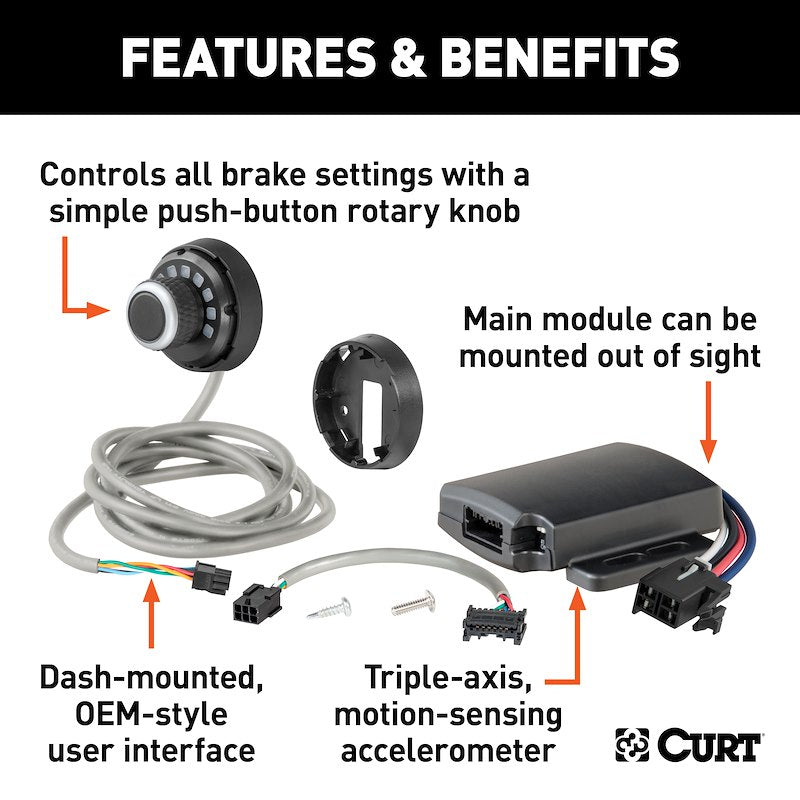 CURT Spectrum Trailer Brake Controller 51170 – Proportional Dash-Mount Brake Control