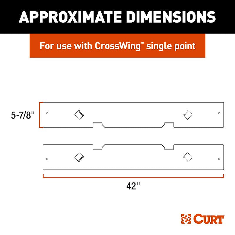 CURT 16051 CrossWing 5th Wheel Trailer Hitch | 20,000 LB Capacity | Mounts Over Gooseneck Ball | 3 Height Adjustments | Lightweight Steel