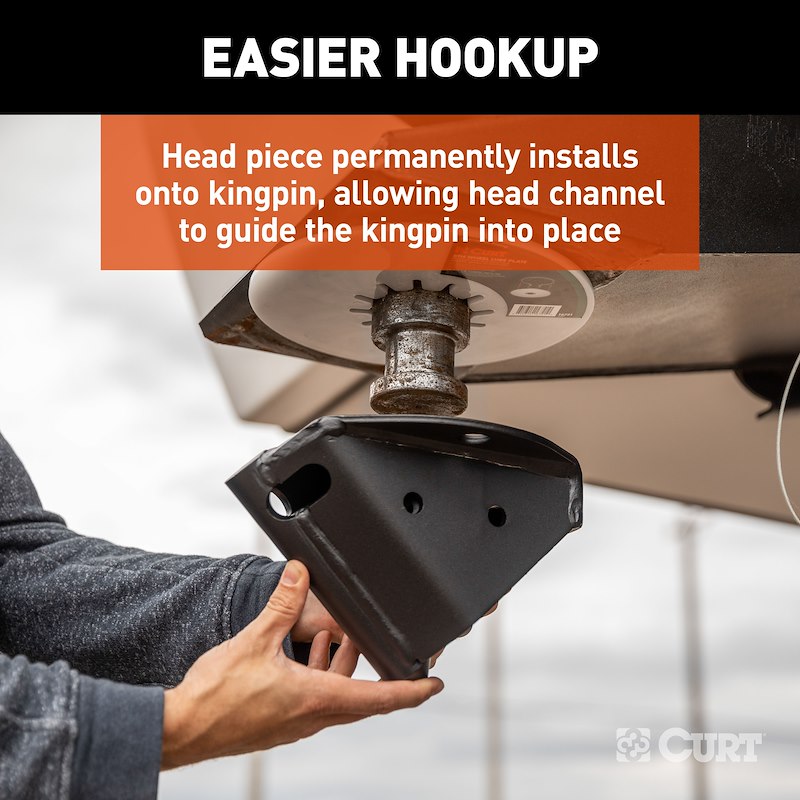 CURT 16051 CrossWing 5th Wheel Trailer Hitch | 20,000 LB Capacity | Mounts Over Gooseneck Ball | 3 Height Adjustments | Lightweight Steel