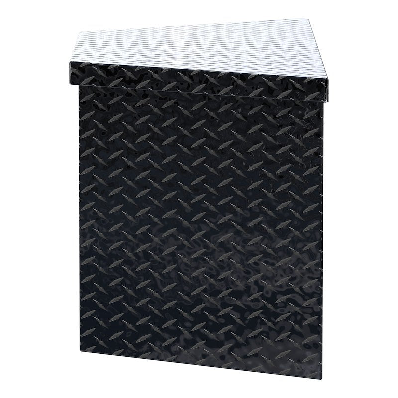 UWS TBV-49-BLK Black Powder Coated Trailer Tongue Tool Box - Diamond Tread Aluminum 49-7/8" x 18-7/8" x 22" - 6.3 Cu Ft