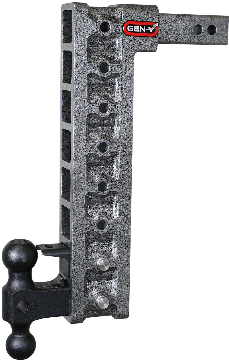 Gen-Y MEGA-DUTY 2" Shank 17.5" Drop 2K TW 16K Hitch & GH-051 Dual-Ball & GH-032 Pintle Lock & GH-0100 Stabilizer Kit