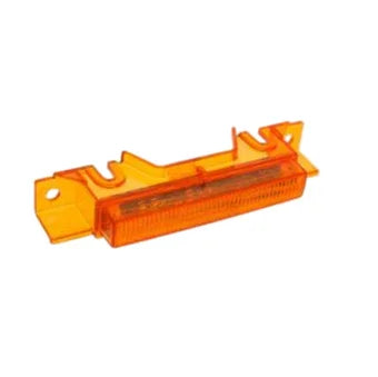 Orange rectangular LED side marker light with two mounting tabs on white background