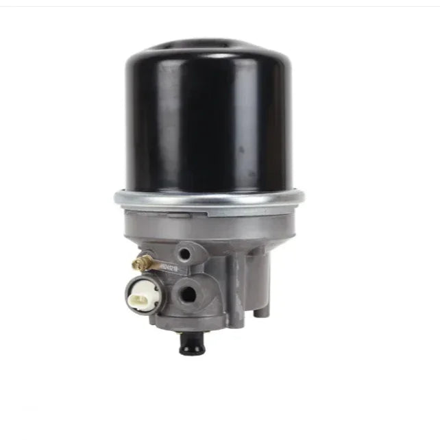 Electric fuel pump with black cylindrical housing and metal connector base