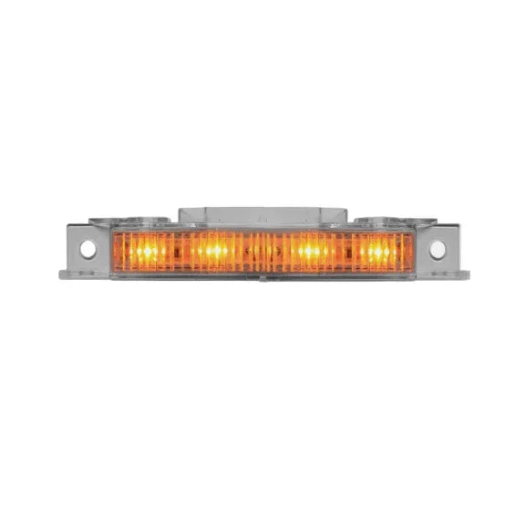 LED amber marker light with clear lens for trucks and trailers on white background