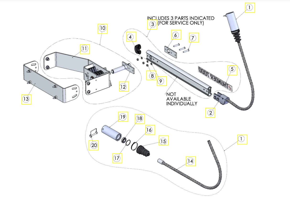 Thunder 7000 Power Tarp System Dual Arm Mill Finish