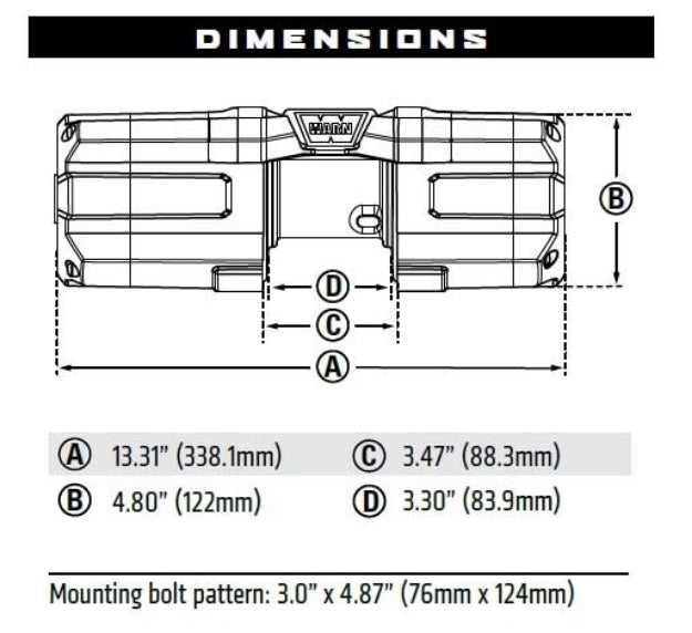 Warn AXON 3500 Planetary Winch 101135, 3,500 lb ATV/UTV, 50 ft Synthetic Rope
