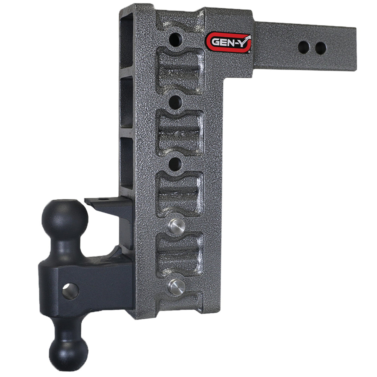 Gen-Y MEGA-DUTY 2.5" Shank 12" Drop 3K TW 21K Hitch & GH-061 Dual-Ball & GH-062 Pintle Lock