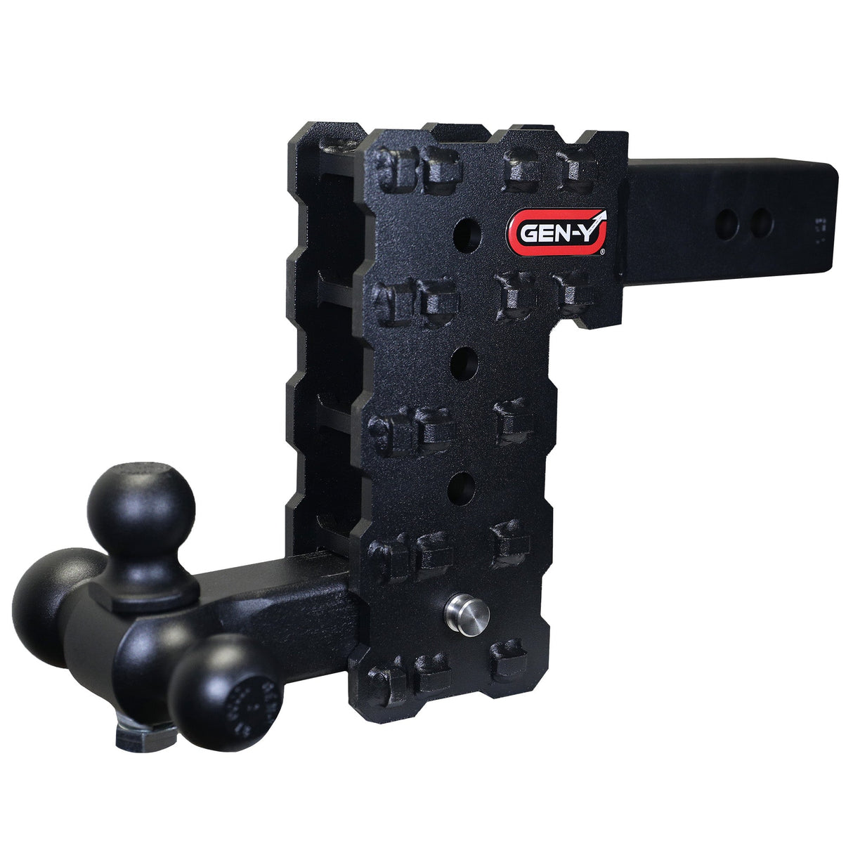Gen-Y PHANTOM-X 2.5" Solid Shank 7.5" Drop 1.6K TW 16K Hitch & GH-052 Tri-Ball Mount