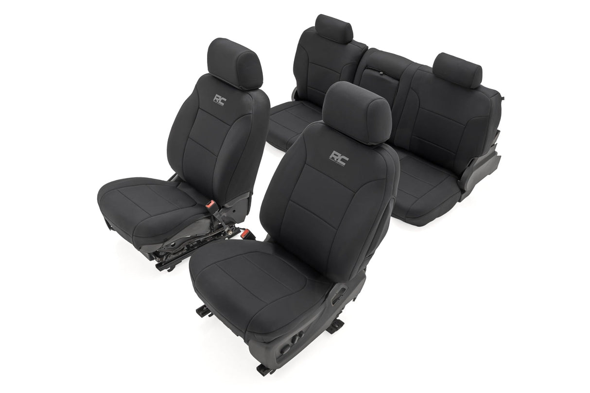 Rough Country Seat Covers | FR Bucket & RR 60/40 Bench | Chevy/GMC 2500HD/3500HD (2014-2026)