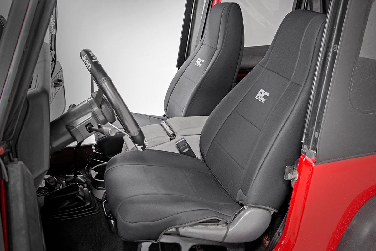 Rough Country Seat Covers | Front and Rear | Jeep Wrangler YJ 4WD (1987-1990)