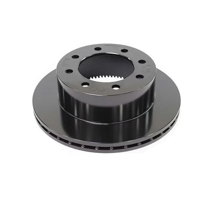 Black vented truck brake rotor with multiple bolt holes on a white background