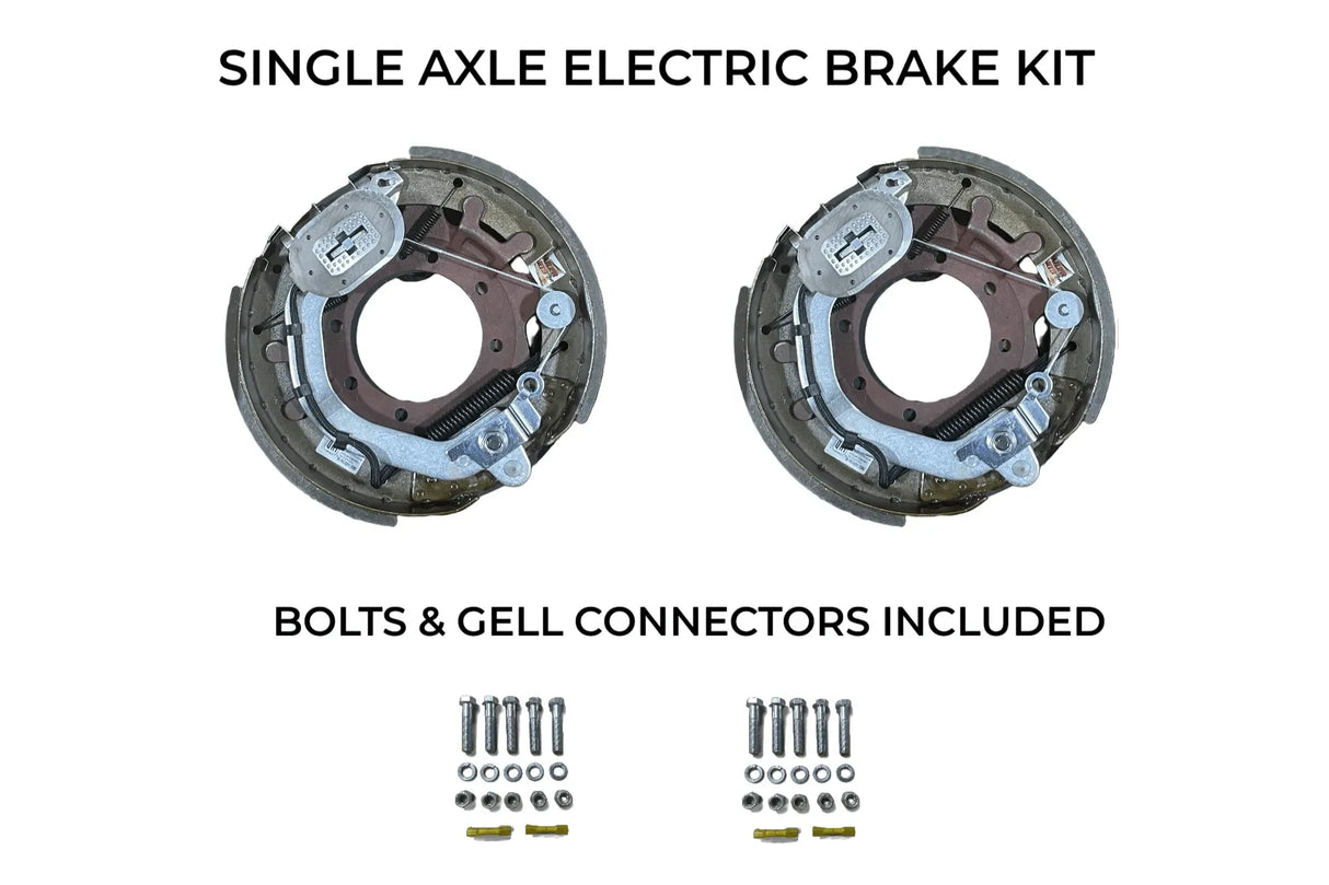 Single Axle Self Adjusting Electric Brake Kit Compatible with Texas Bragg Trailers - Rodoc Leasing Sales & Service