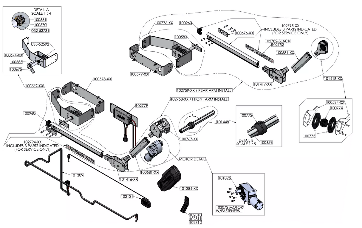 Thunder 7000 Power Tarp System Dual Arm Mill Finish