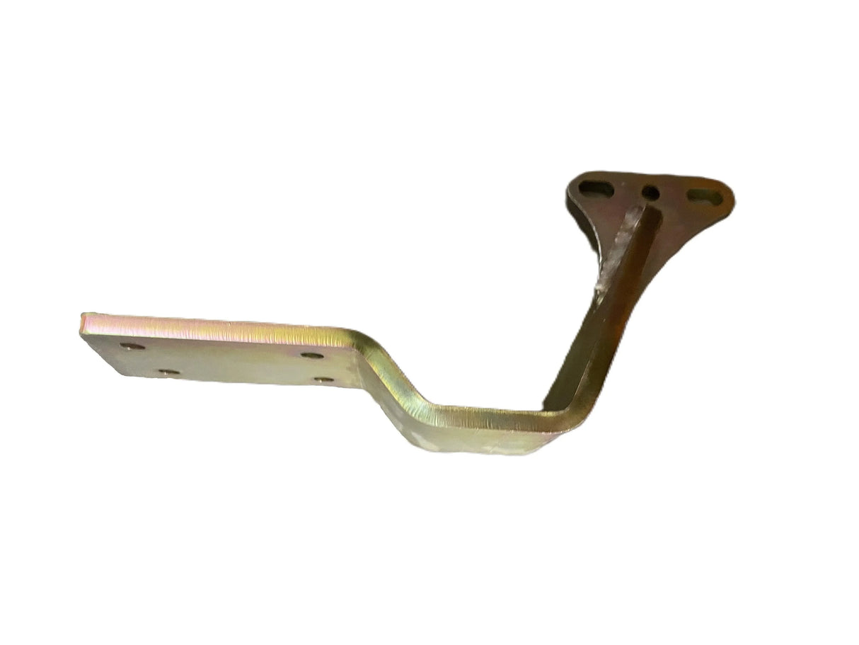Zinc-plated steel U-bolt bracket with mounting holes on a white background