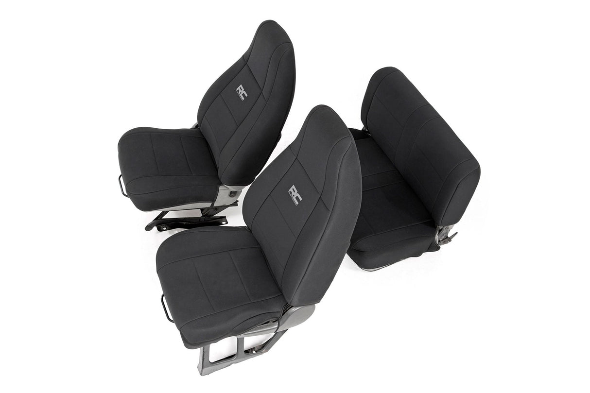 Rough Country Seat Covers | Front and Rear | Jeep Wrangler YJ 4WD (1987-1990)
