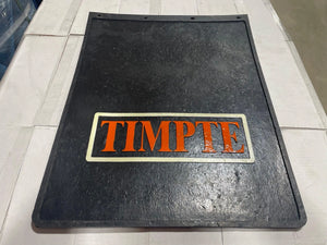 TIMPTE black rubber mud flap with bold orange logo on a white background