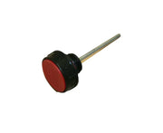 KTI hydraulic cap with dipstick, black and red threaded cap, on white background