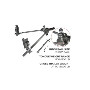 Weight distribution hitch with sway control, 2-5/16" ball, up to 12,000 lb trailer weight.