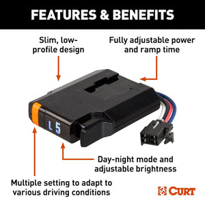 CURT 51126 Discovery NEXT Time-Delay Trailer Brake Controller | 2–8 Electric Brakes