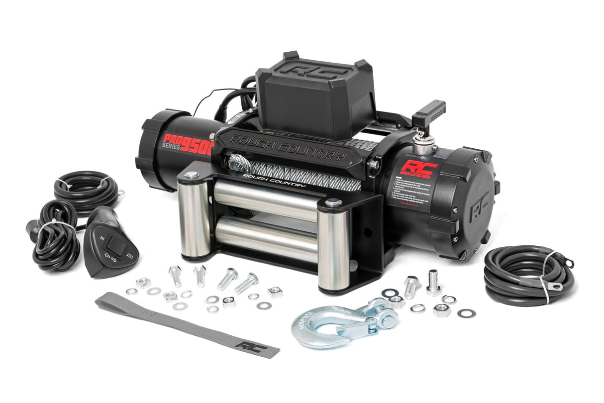 Rough Country 9,500-lb Pro Series Electric Winch - Steel Cable - PRO9500