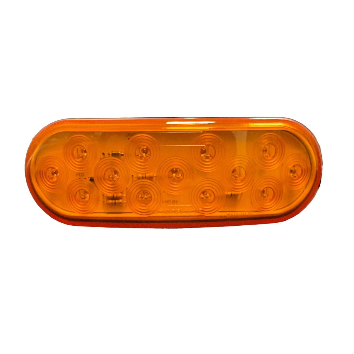 6" Oval Amber Front view white background