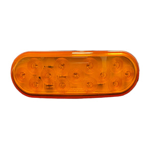 6" Oval Amber Front view white background