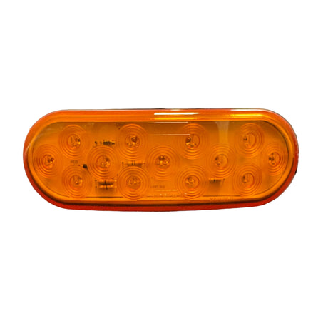 6" Oval Amber Front view white background