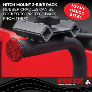 Husky Towing 81146 2-Bike Hitch-Mounted Bike Rack – 2" Receiver