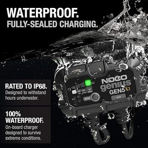 NOCO GEN5X1 Genius 1-Bank 5A Onboard Battery Charger - 12V Waterproof Marine Charger for Lead-Acid & Lithium Batteries