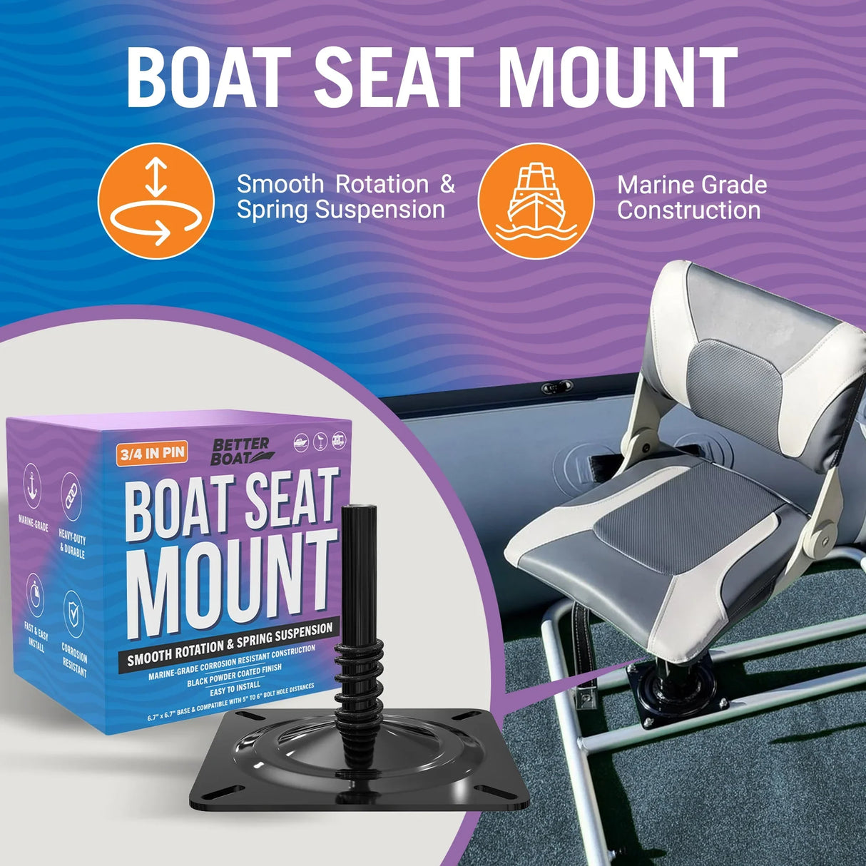 Boat Seat Mount for Pin