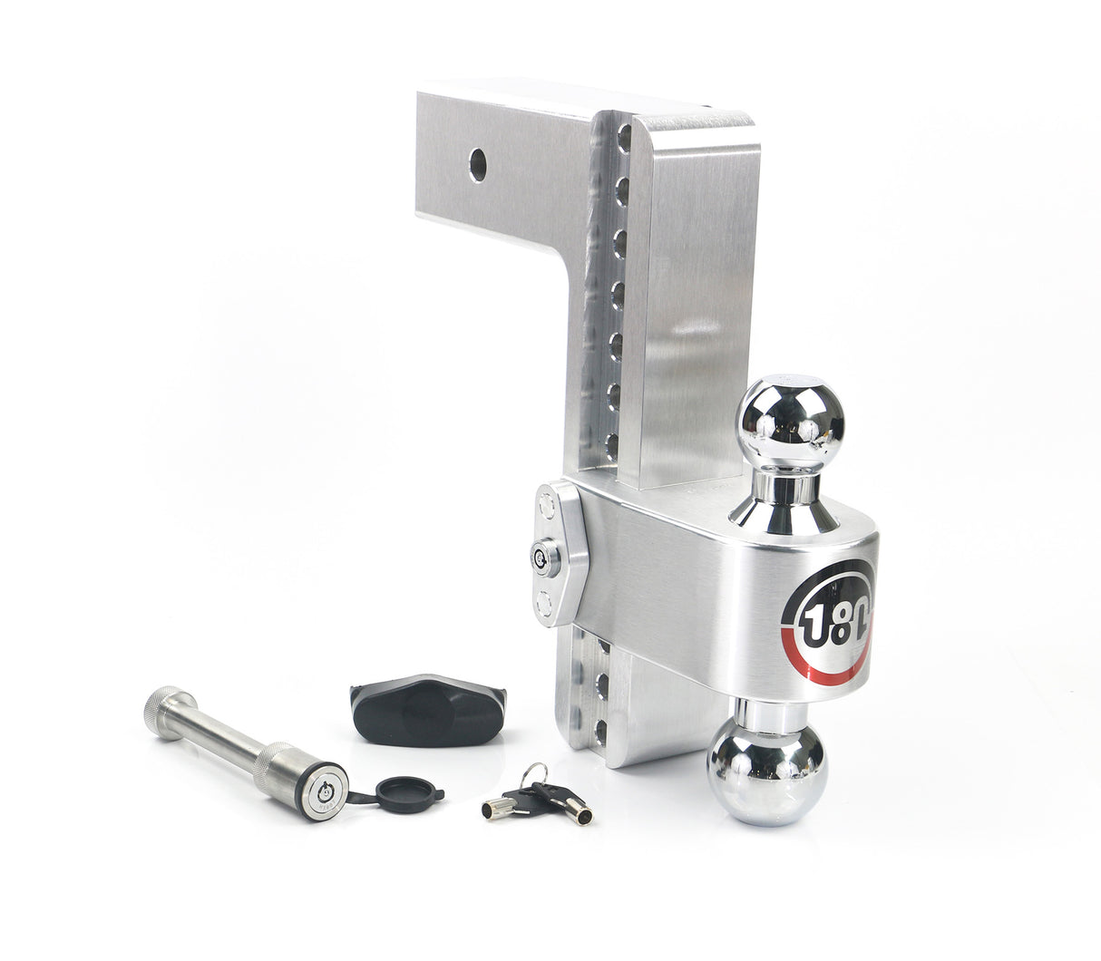 180 Hitch 10" Drop Hitch w/ 2.5" Shank Chrome Plated Combo Ball (10K/18.5K GTWR) w/ WS05