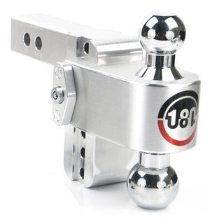180 Hitch 4" Drop Hitch w/ 2" Shank Chrome Plated Combo Ball (10K/12.5K GTWR) w/ WS05