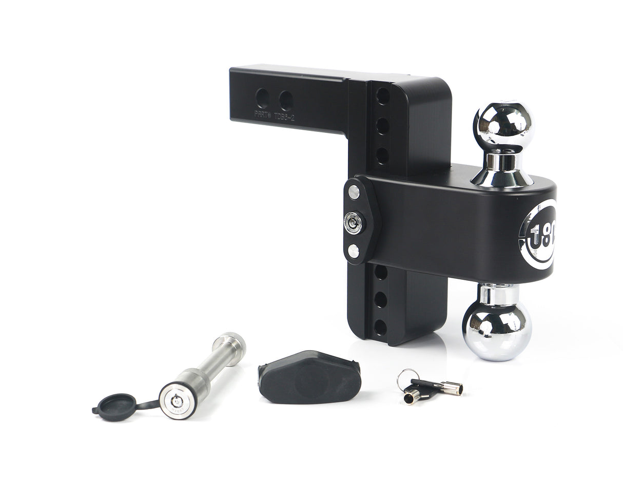 Cerakote 180 Hitch 6" Drop Hitch w/ 2" Shank Chrome Plated Combo Ball (10K/12.5K GTWR) w/ WS05