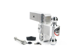 180 Hitch 6" Drop Hitch w/ 2.5" Shank Chrome Plated Combo Ball (10K/18.5K GTWR) w/ WS05