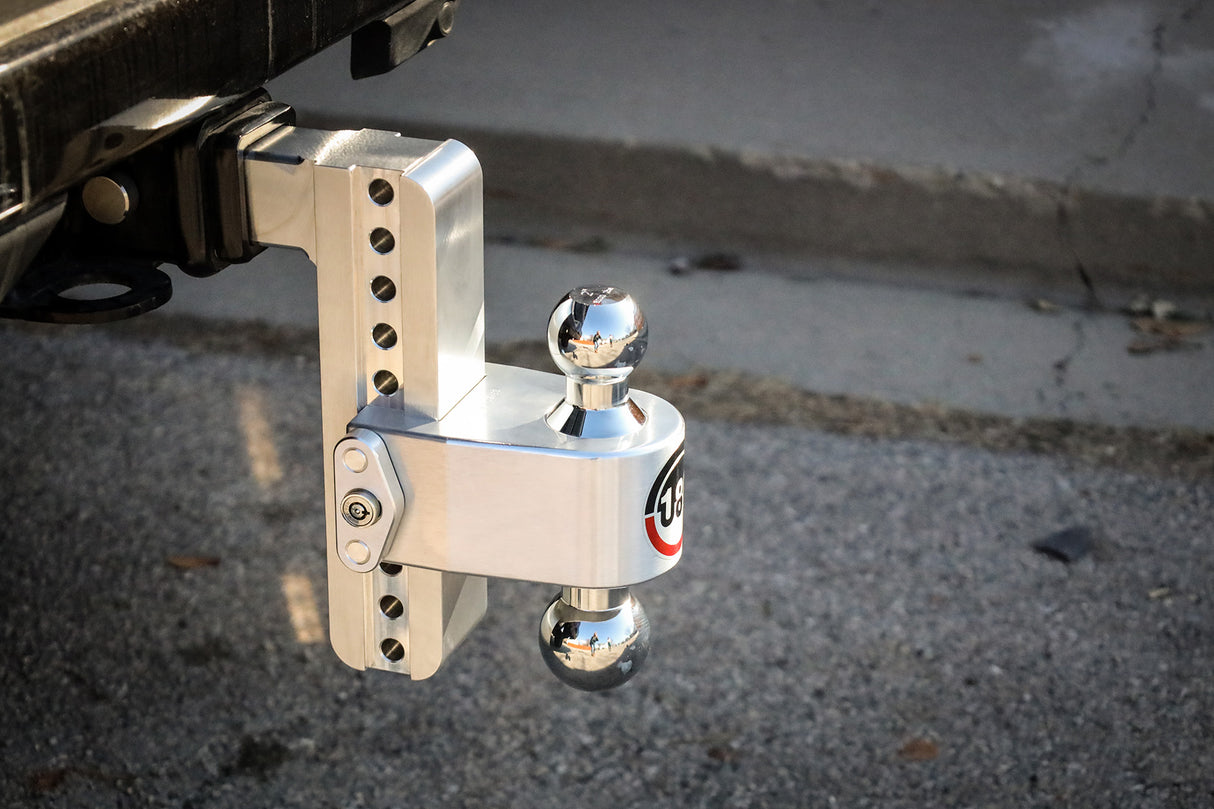 180 Hitch 8" Drop Hitch w/ 2.5" Shank Chrome Plated Combo Ball (10K/18.5K GTWR) w/ WS05