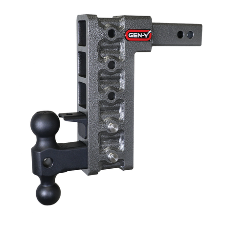 Gen-Y MEGA-DUTY 2" Shank 10" Drop 1.5K TW 10K Hitch & GH-031 Dual-Ball & GH-032 Pintle Lock